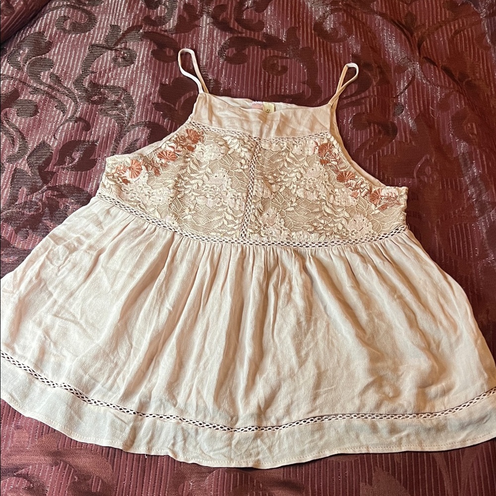 Alya Cream Lace Camisole for Kids